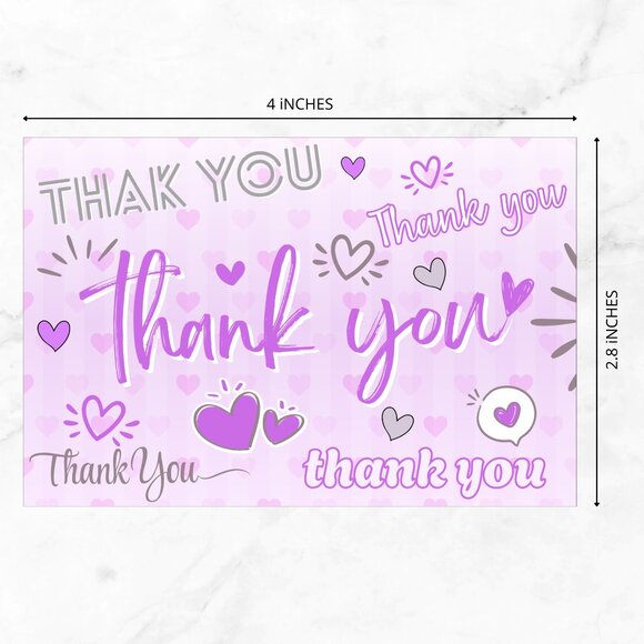 60 Poshmark Shopping Thank You Cards 4 x 2.8 - Picture 6 of 7